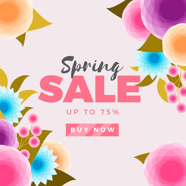 Flat design spring sale concept