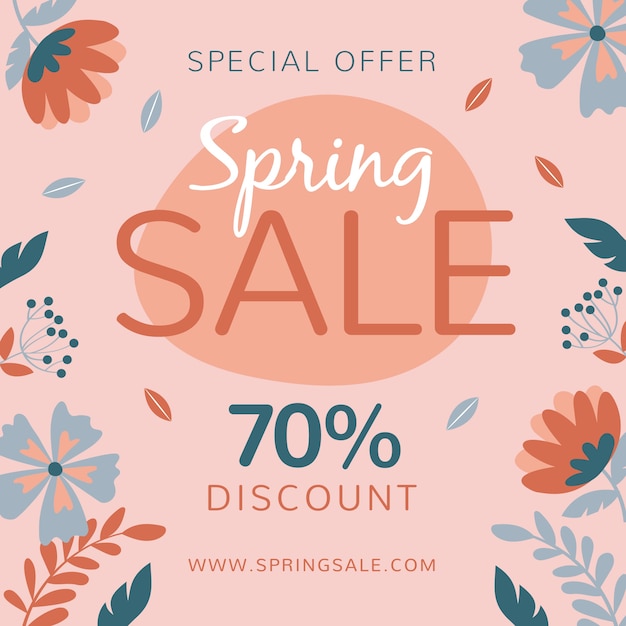 Free vector flat design spring sale concept