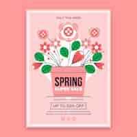 Free vector flat design spring sale flyer template