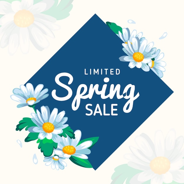 Flat design spring sale promo illustrated