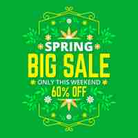 Free vector flat design spring sale theme