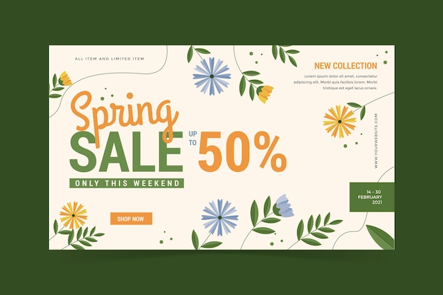 Free vector flat design spring sale