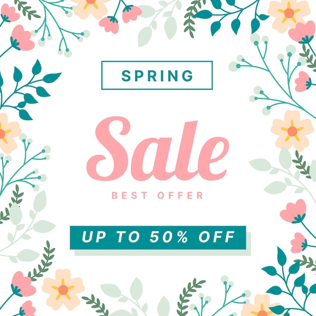 Free vector flat design spring sale