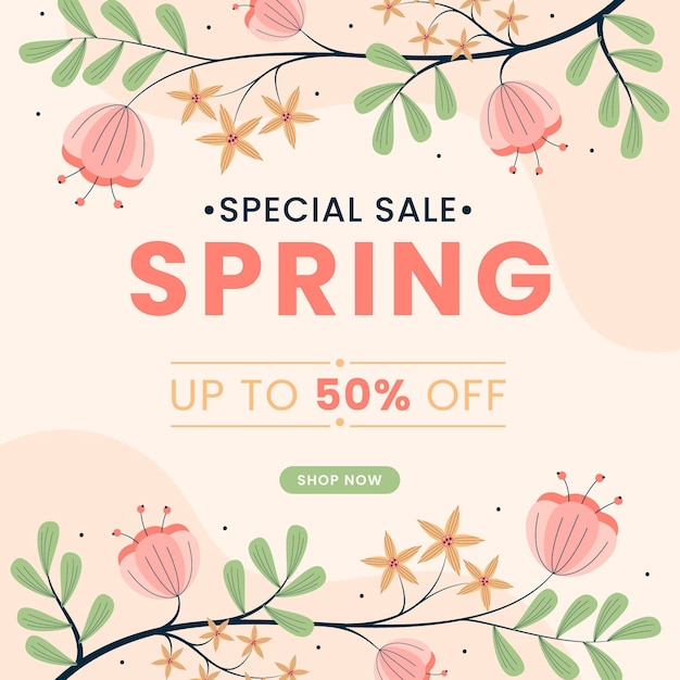 Free vector flat design spring sale