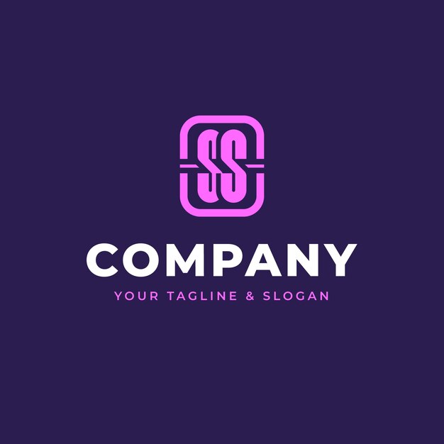 Flat design ss logo template