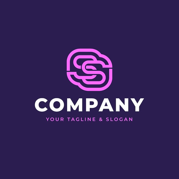 Flat design ss logo template