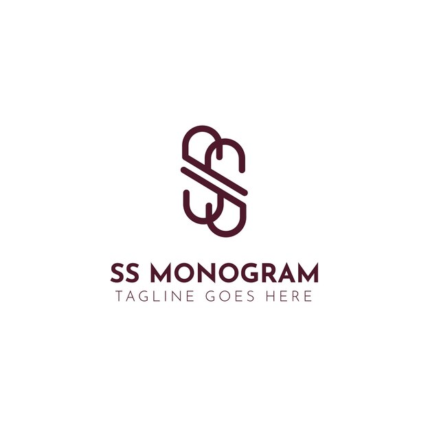 Плоский дизайн шаблона логотипа ss