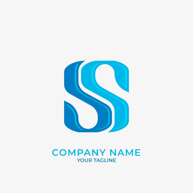 Шаблон логотипа ss в плоском дизайне