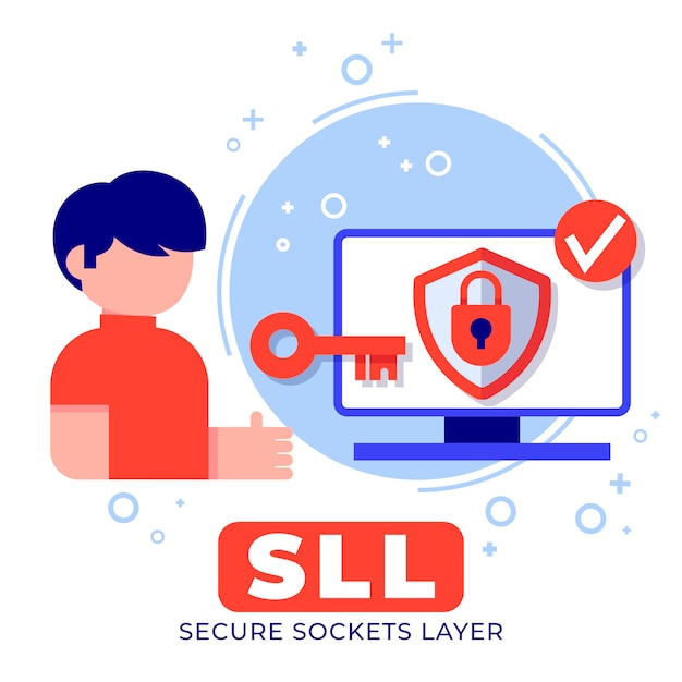 무료 벡터 평면 디자인 ssl 그림