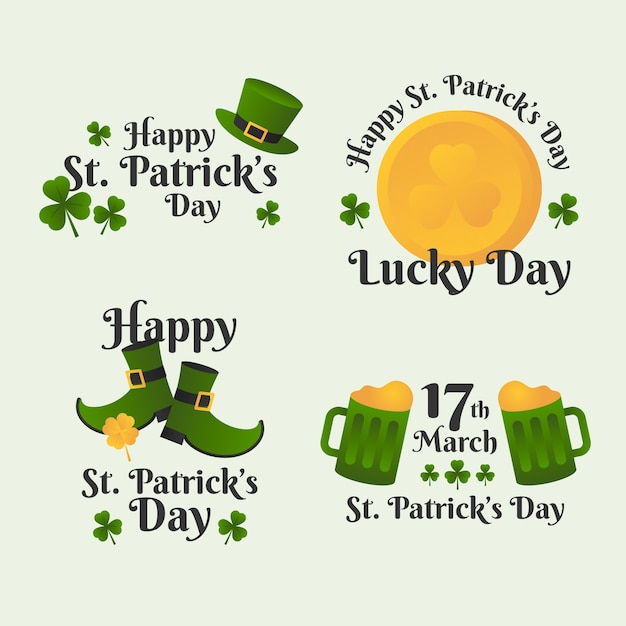 Free vector flat design st. patrick's day badge