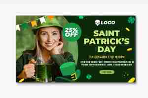 Free vector flat design st. patrick's day banner template