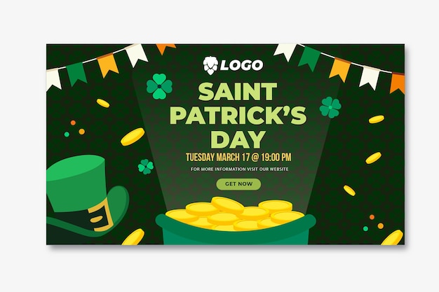 Free vector flat design st. patrick's day banner template