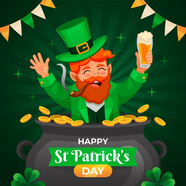 Flat design st. patrick's day illustration