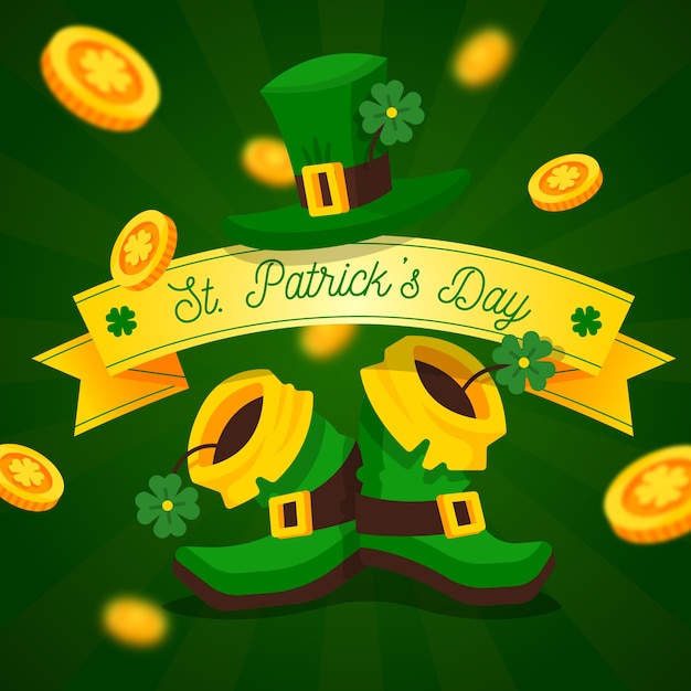 Free vector flat design st. patrick's day lucky traditional clothes