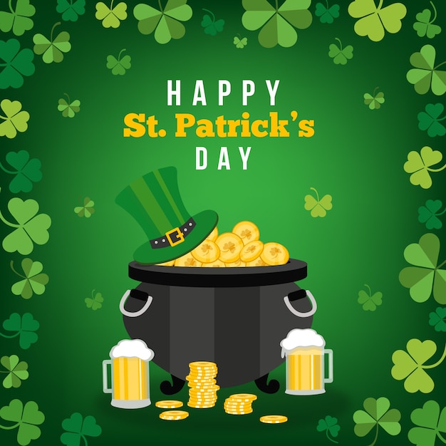 Flat design st patricks day concept