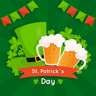 Flat design st patricks day concept