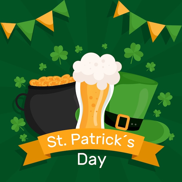 Free vector flat design st patricks day concept