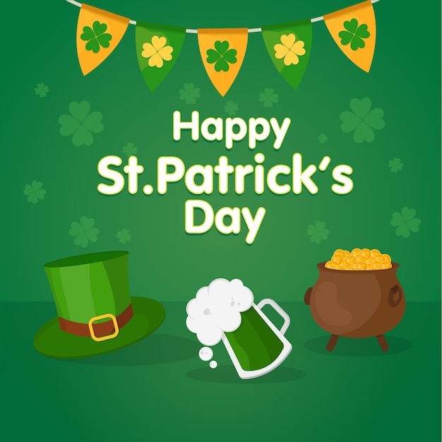 Flat design st. patricks day design