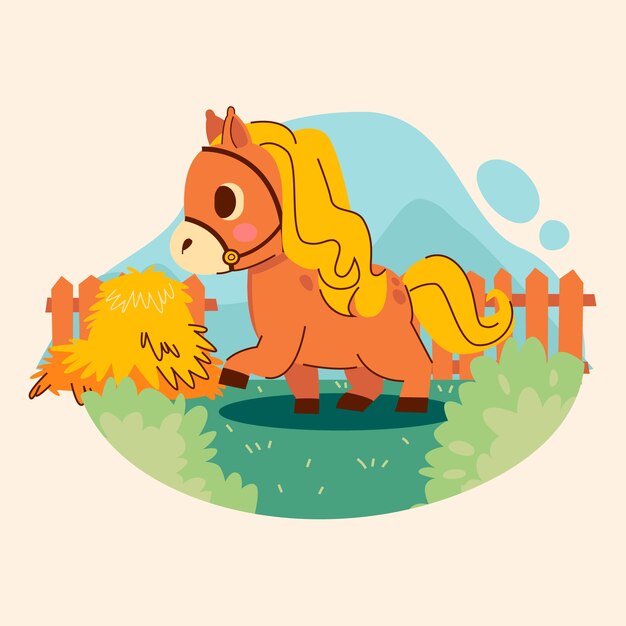 Flat design stable illustration