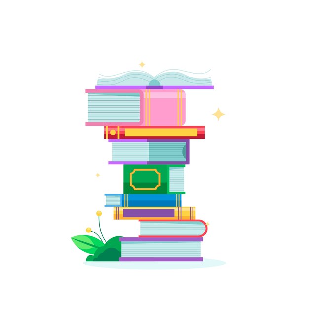 Flat design stack of books illustration