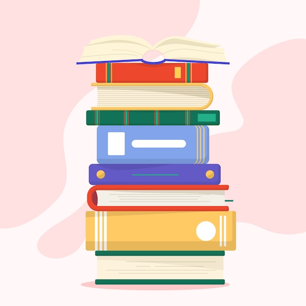 Flat design stack of books illustration