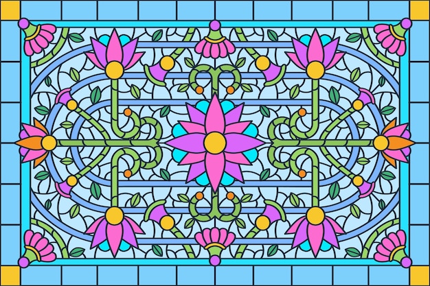 Free vector flat design stained glass background