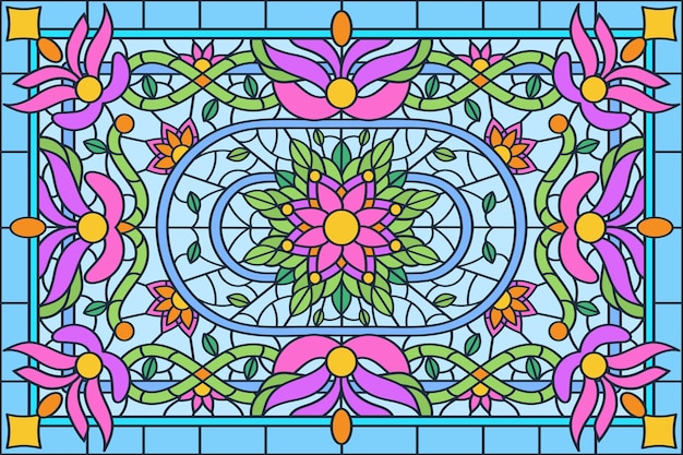 Flat design stained glass background