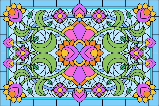 Free vector flat design stained glass background