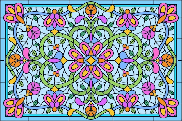 Flat design stained glass background