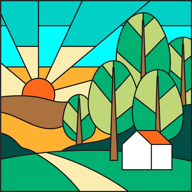 Free vector flat design stained glass background