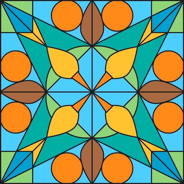 Flat design stained glass background