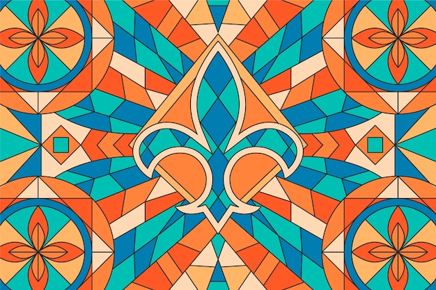 Flat design stained glass background