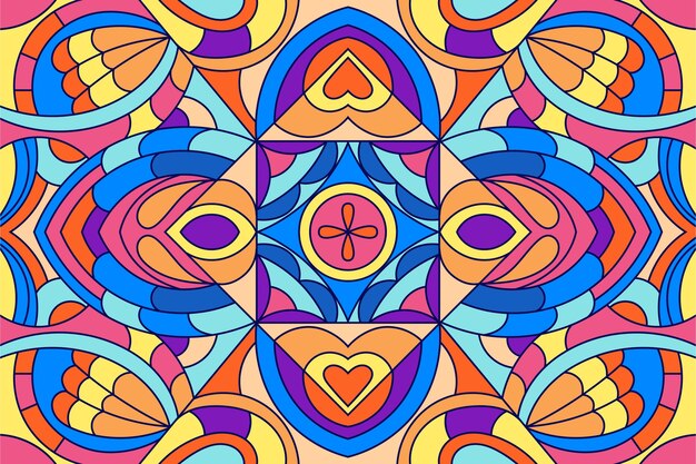 Flat design stained glass background