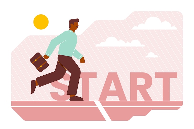 무료 Vector 평면 디자인 출발선 그림