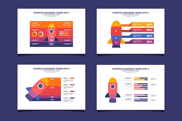 Vettore gratuito infografica avvio design piatto