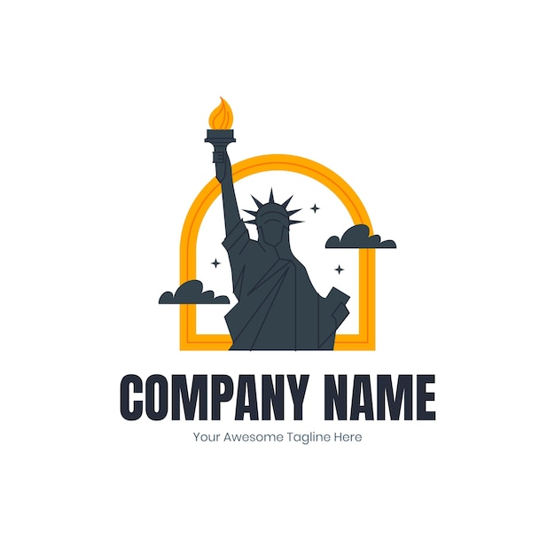 Flat design  statue of liberty template