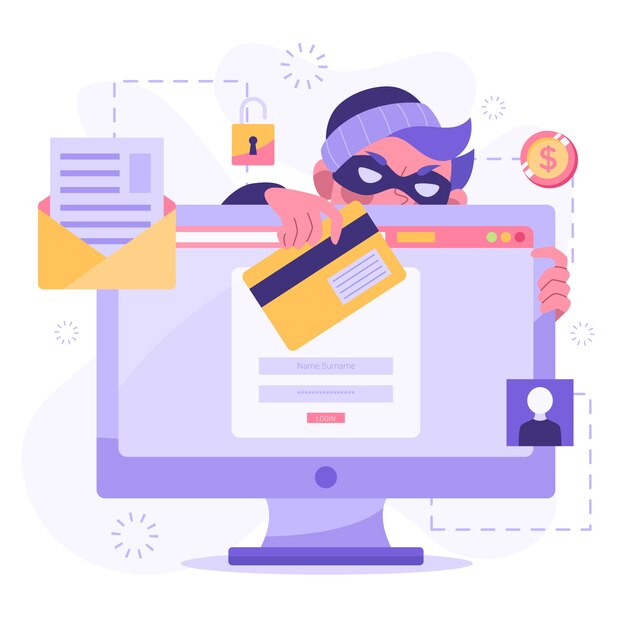 Flat design steal data illustration