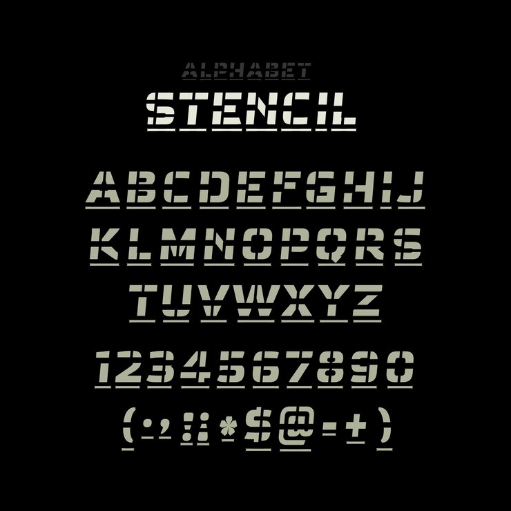 Free Vector flat design stencil alphabet characters
