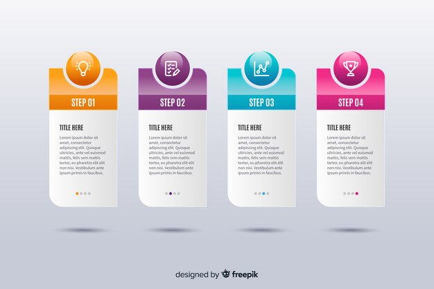 평면 디자인 단계 infographic 서식 파일