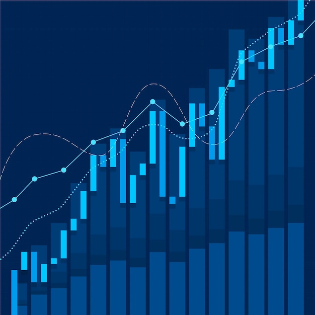 평면 디자인 주식 시장 개념