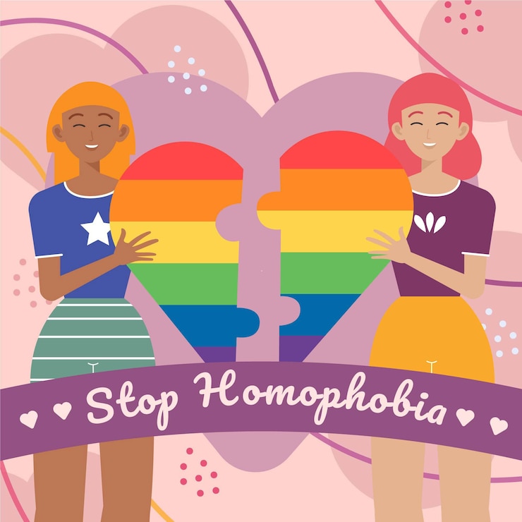 Free Vector flat design stop homophobia queer people