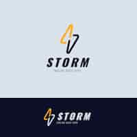 Vettore gratuito modello di logo tempesta design piatto