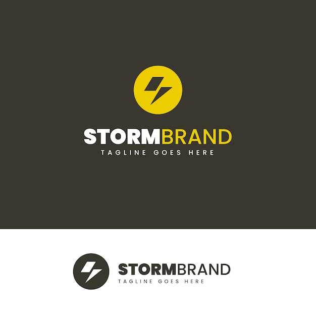 Modello di logo tempesta design piatto