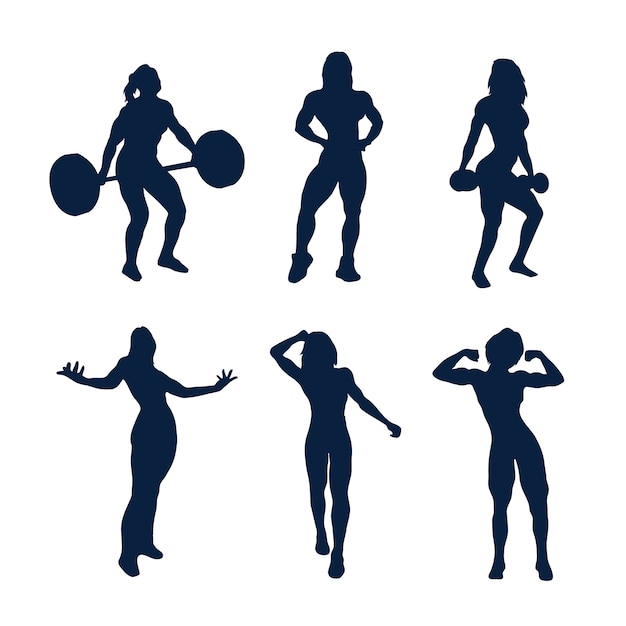 Free vector flat design strong woman silhouette