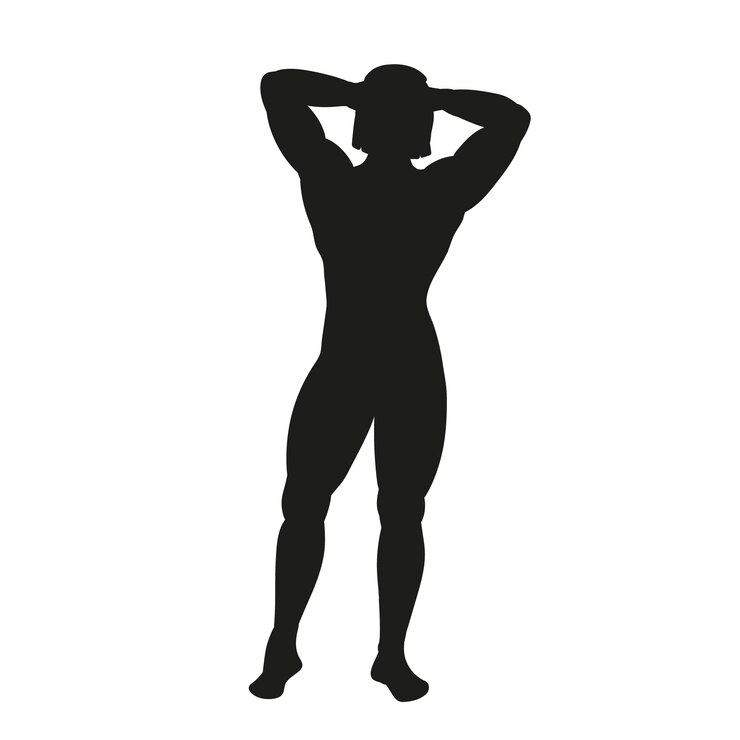 無料Vector フラットなデザインの強い女性のシルエット