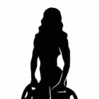 Free vector flat design strong woman silhouette