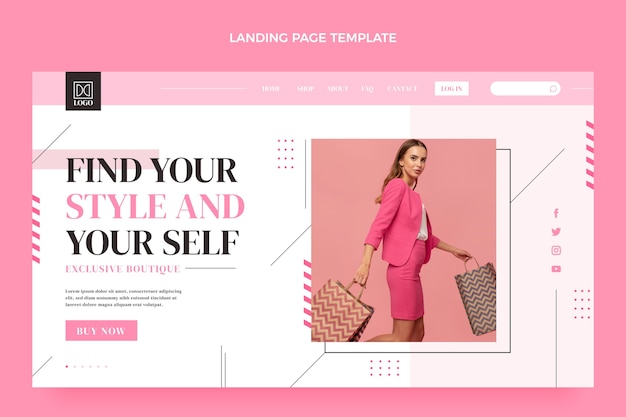 Flat design style boutique landing page