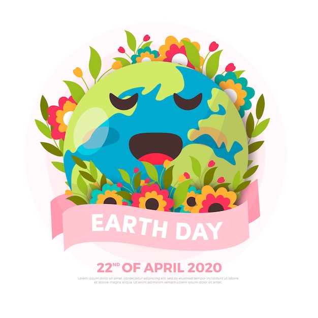 Free vector flat design style mother earth day background