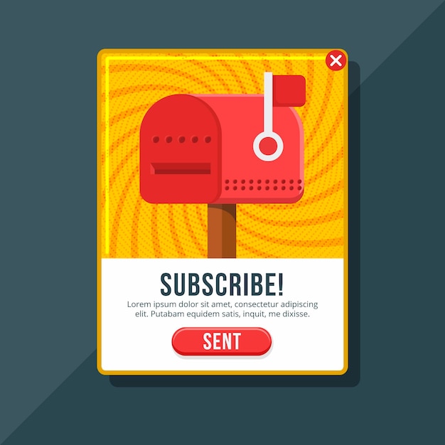 Free vector flat design subscribe pop up