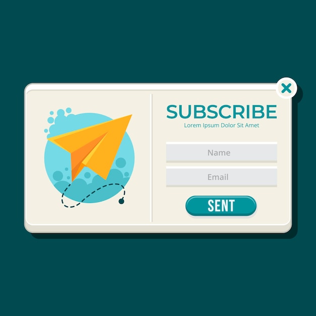 Flat design subscribe pop up